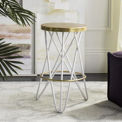 Safavieh Lorna White/Gold Counter Stool at Lowes.com