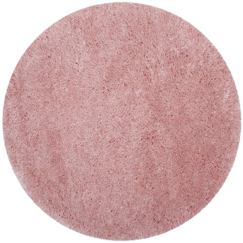 Safavieh Polar Shag Light Pink Round Indoor Area Rug 7 x 7; Actual 6.6ft dia) in the
