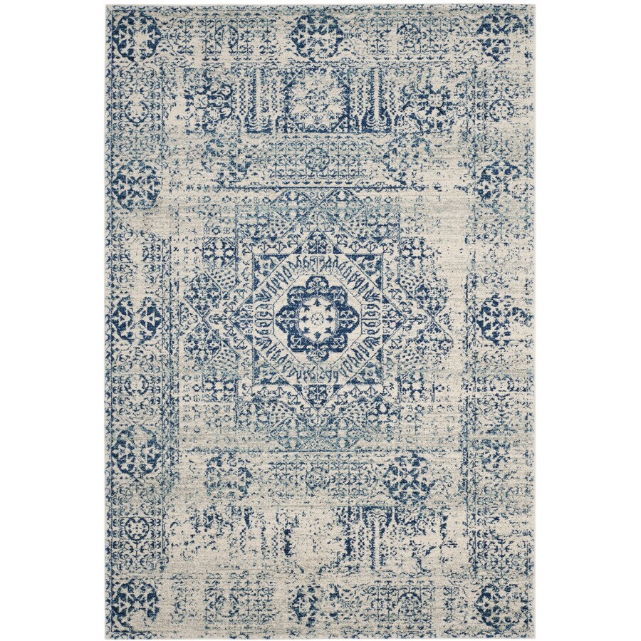 Safavieh Evoke Apipe Ivory Blue Indoor Oriental Throw Rug Safavieh Evoke Apipe Ivory Blue Indoor Oriental Throw Rug Common 2 X 4