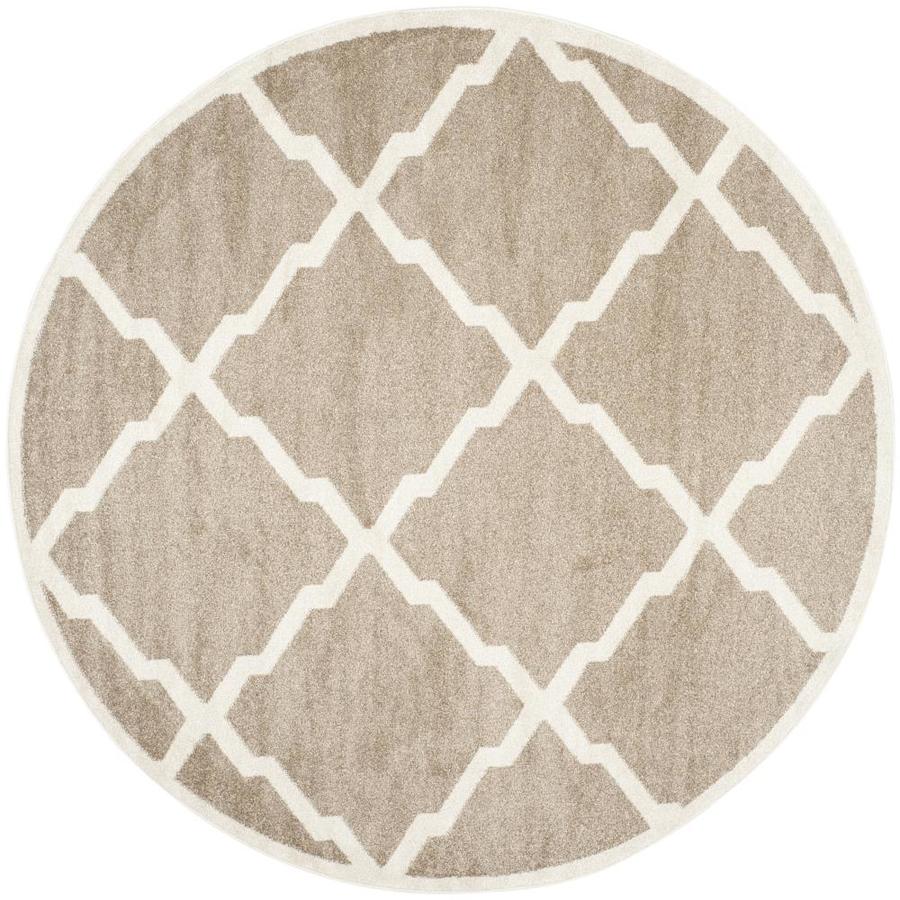 Safavieh Lowell Wheat Beige Round Indoor Outdoor Area Rug Safavieh Lowell Wheat Beige Round Indoor Outdoor Area Rug Common 5 X