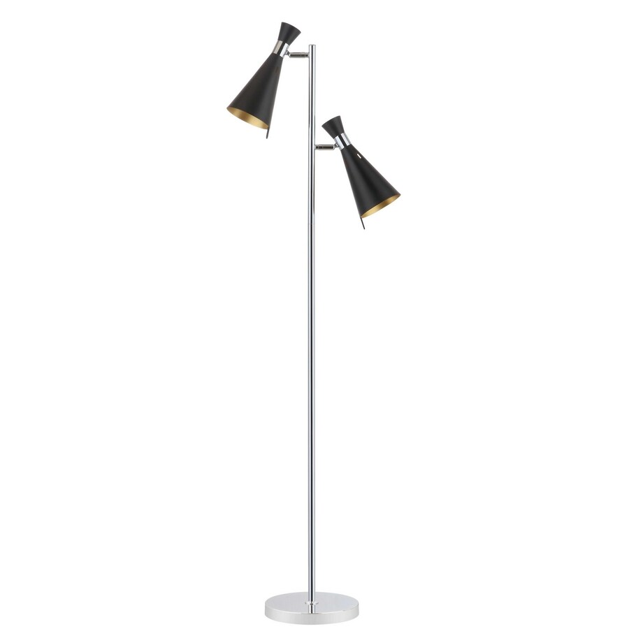 Safavieh Efisio 61 5 In Chrome Foot Switch Tree Track Floor Lamp Safavieh Efisio 61 5 In Chrome Foot Switch Tree Track Floor Lamp With Metal Shade