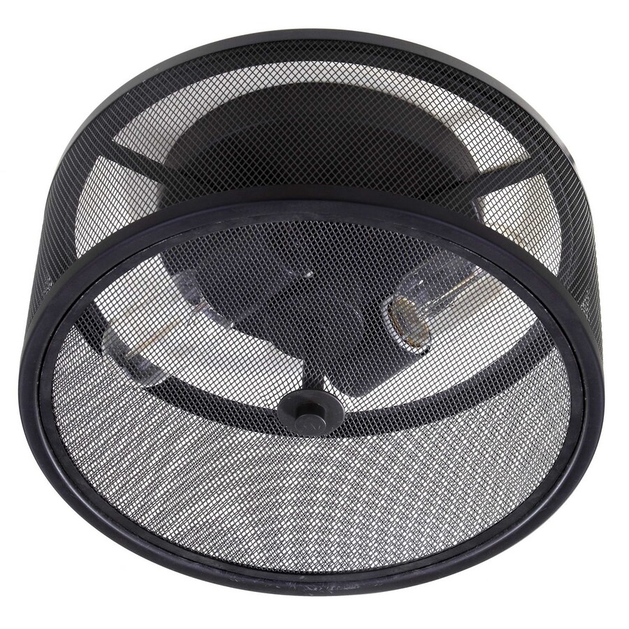 Safavieh Albina 11.75in Black Industrial Flush Mount Light at