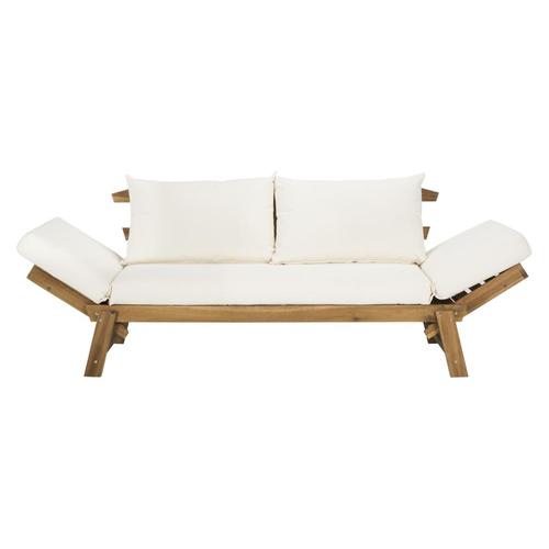 Safavieh Tandra Outdoor Daybed with Cushion and Beige Acacia Frame in