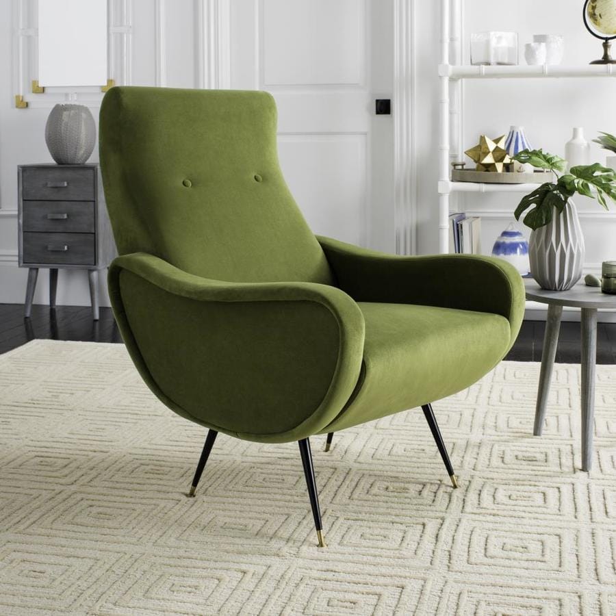 Safavieh Elicia Midcentury Hunter Green Accent Chair at Lowes.com