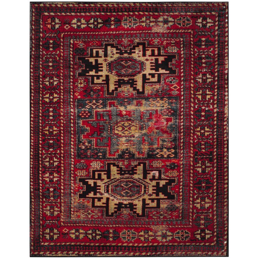 Safavieh Vintage Hamadan Kazak Red/Multi Rectangular Indoor Machine ...