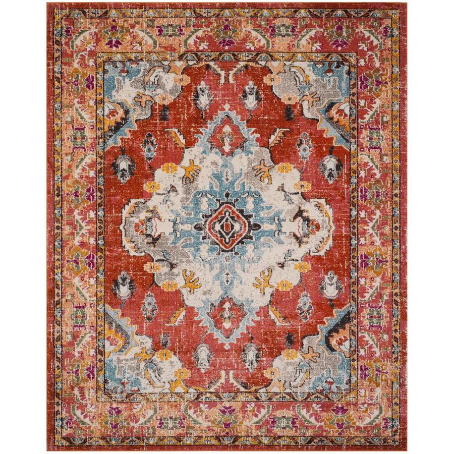 Safavieh Monaco Mahal Orange Light Blue Indoor Oriental Area Safavieh Monaco Mahal Orange Light Blue Indoor Oriental Area Rug Common 8 X