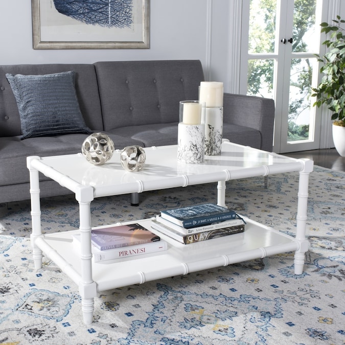 Safavieh Noam White Wood Coffee Table in the Coffee Tables department at