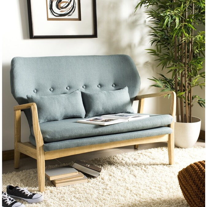 Safavieh Ellaria Scandinavian Blue Natural Loveseat In The Couches Safavieh Ellaria Scandinavian Blue