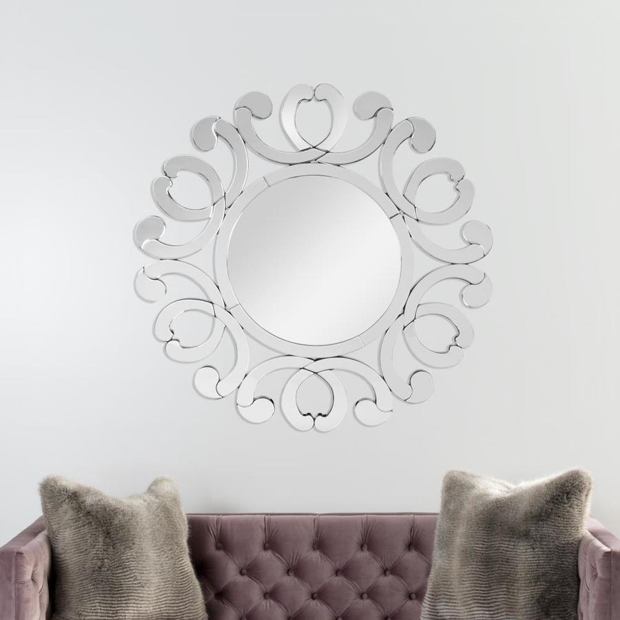Safavieh Aldis Silver Framed Round Wall Mirror At Com Safavieh Aldis Silver Framed Round Wall Mirror