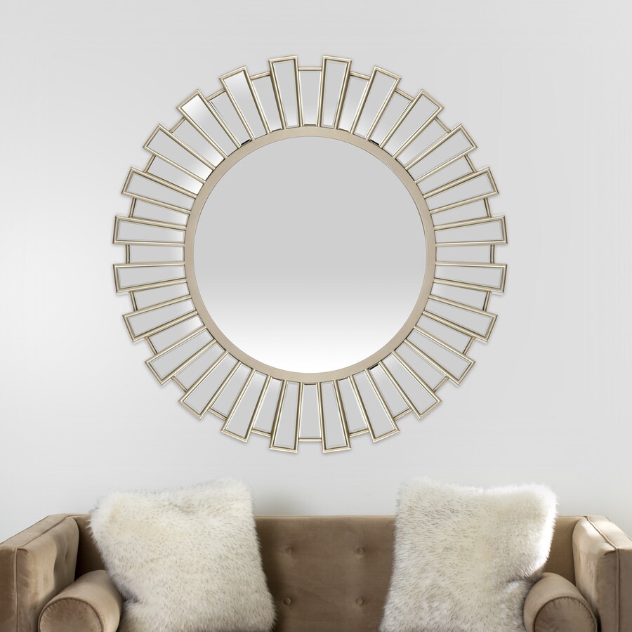 Safavieh Balin Silver Champagne Framed Round Wall Mirror At Safavieh Balin Silver Champagne Framed Round Wall Mirror