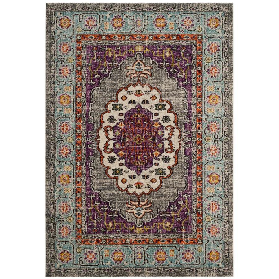 Safavieh Monaco Rask Violet Light Blue Indoor Distressed Area Safavieh Monaco Rask Violet Light Blue Indoor Distressed Area Rug Common 5 X