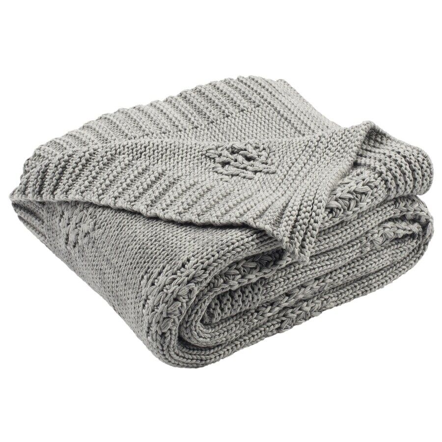 Safavieh Textures and Weaves Medium Gray/Light Gray Cotton Throw in the ...