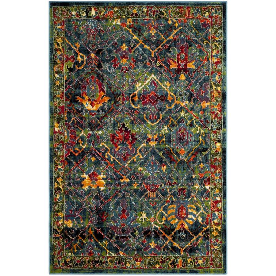 Safavieh Cherokee Dolby Blue Red Indoor Lodge Area Rug Safavieh Cherokee Dolby Blue Red Indoor Lodge Area Rug Common 4 X 6
