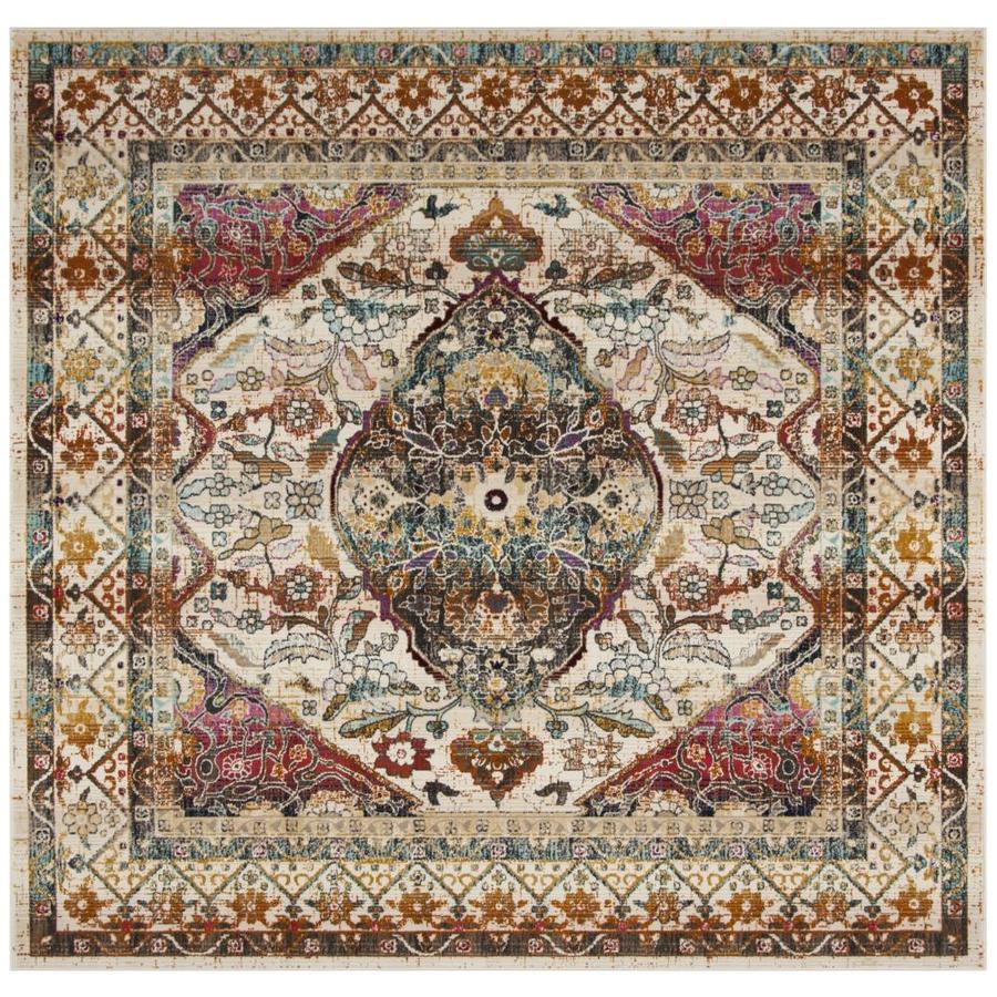 Safavieh Baldwin Bidjar Ivory Teal Square Indoor Distressed Safavieh Baldwin Bidjar Ivory Teal Square Indoor Distressed Area Rug Common 7 X