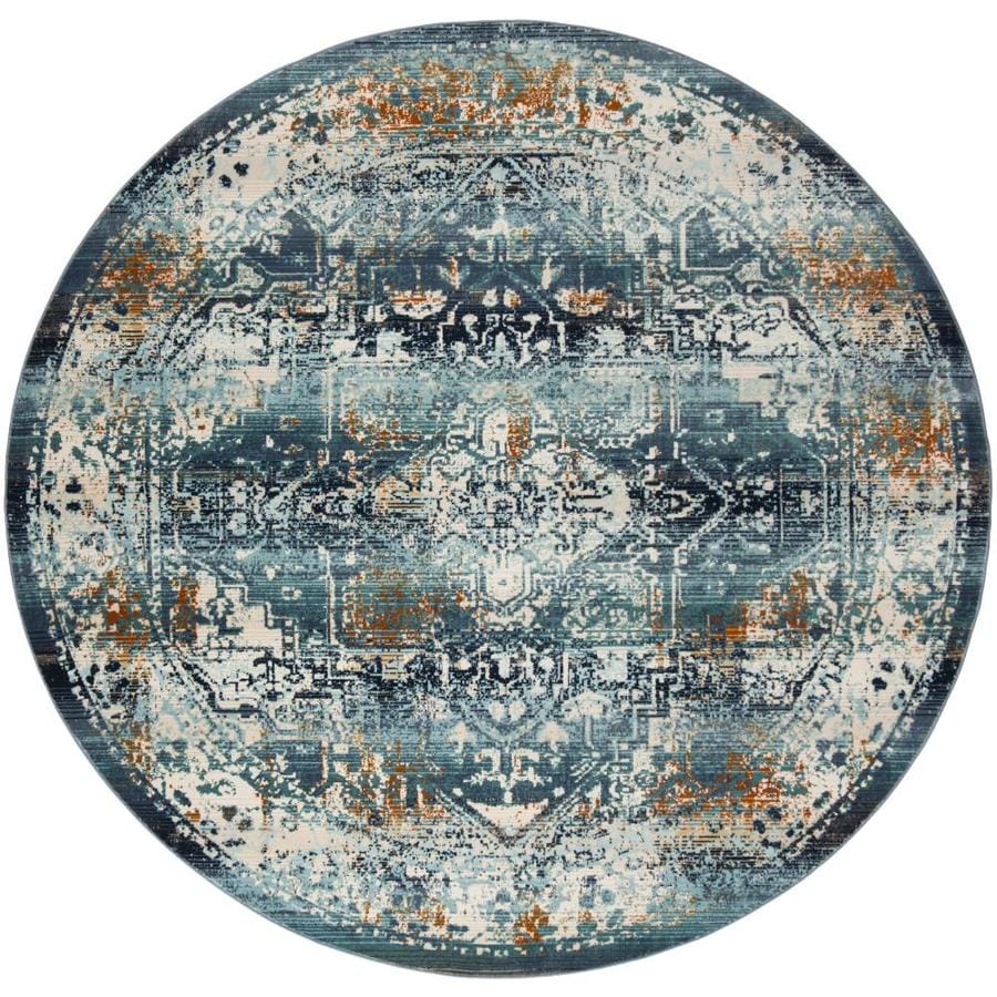 Dark Teal Round Rug Images