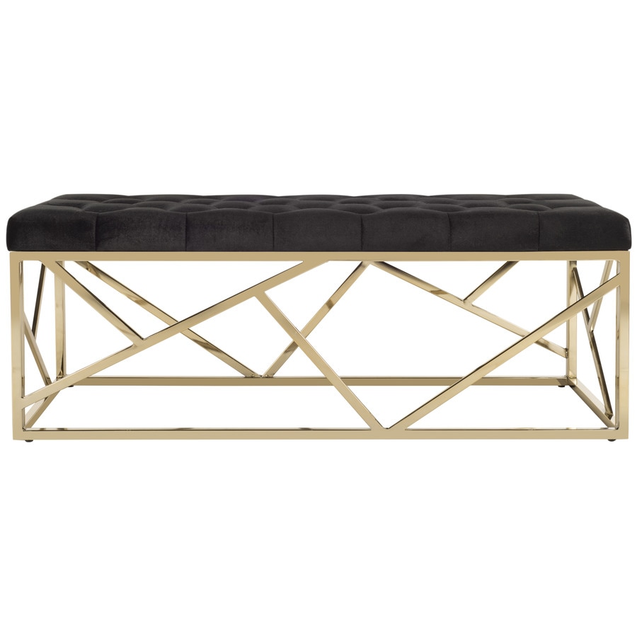 Safavieh Farah Modern Black Brass Accent Bench At Lowes Com