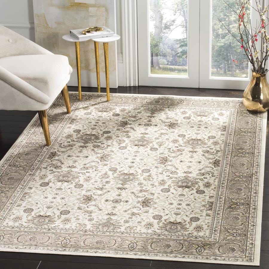 Safavieh Atlas Kashan 4 x 5 Taupe/Ivory Indoor Floral/Botanical ...