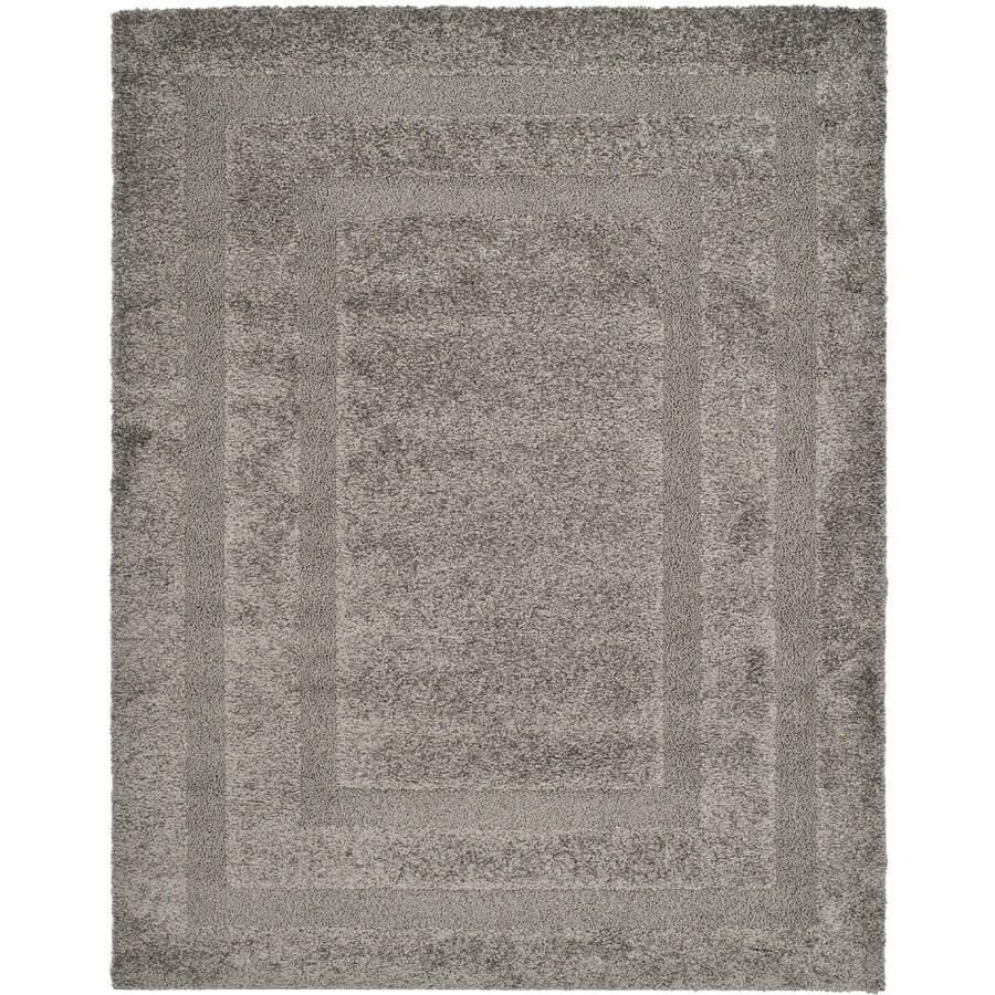 Safavieh Shadow Box Shag 10 X 13 Gray Gray Indoor Border Area Rug In   889048446083 