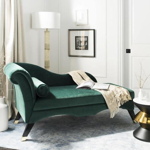 Safavieh Caiden Modern Emerald/Black Velvet Chaise Lounge ... Safavieh Caiden Modern Emerald/Black Velvet Chaise Lounge ... on Safavieh Chaise Lounge id=64349