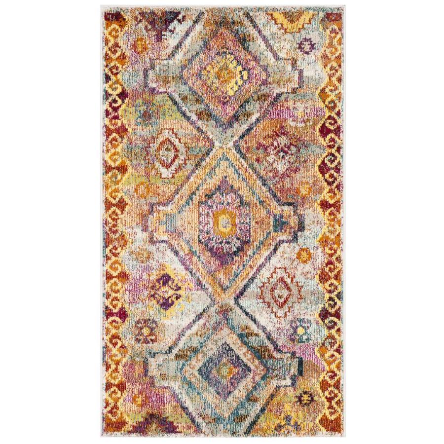 Safavieh Savannah Yellow Cream Indoor Distressed Area Rug Safavieh Savannah Yellow Cream Indoor Distressed Area Rug Common 4 X 6