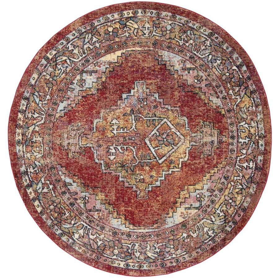 Safavieh Savannah Surat Red/Red Round Indoor Vintage Area Rug