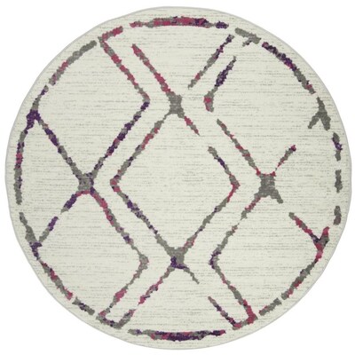 Safavieh Skyler Tament 7 x Ivory/Pink Round Indoor Abstract Area Rug Safavieh Skyler Tament 7 x Ivory/Pink Round Indoor Abstract Area Rug