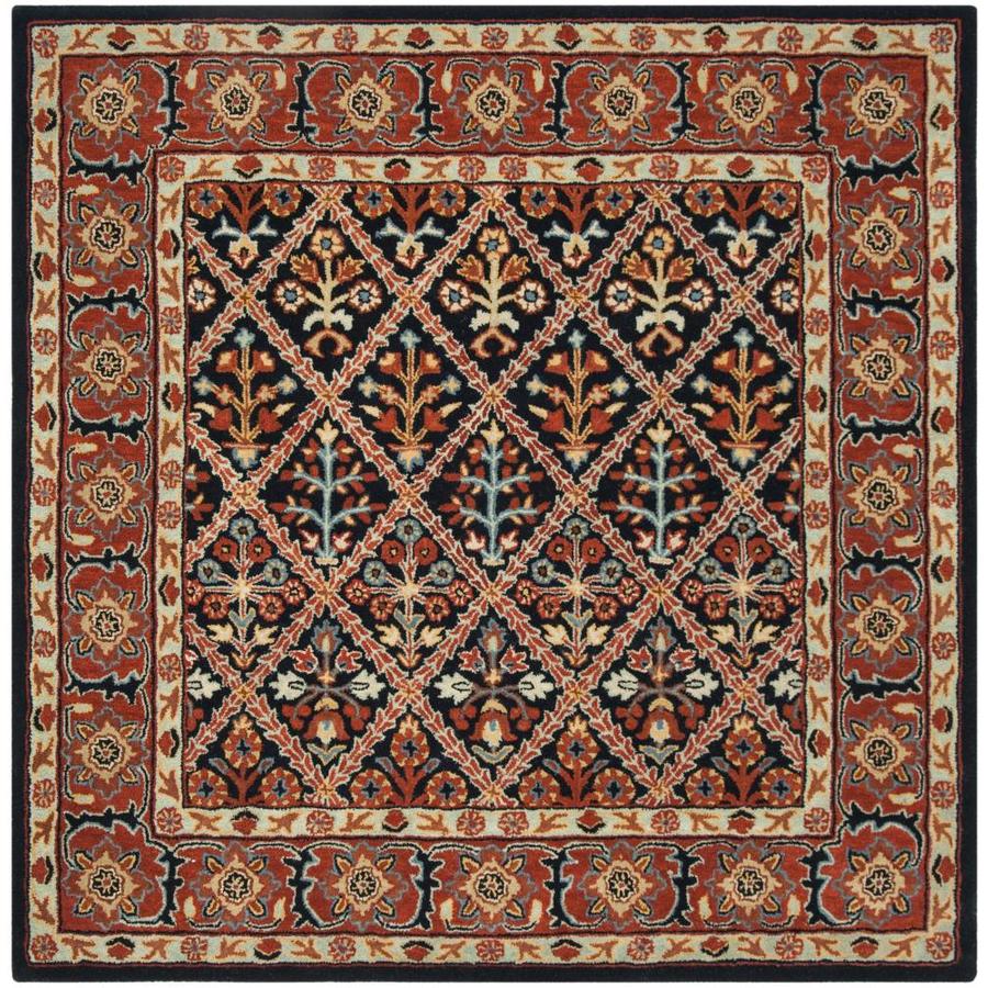 Safavieh Heritage Latur Navy Red Square Indoor Handcrafted Oriental