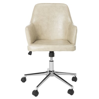 Safavieh Cadence Beige Chrome Contemporary Desk Chair At Lowes Com