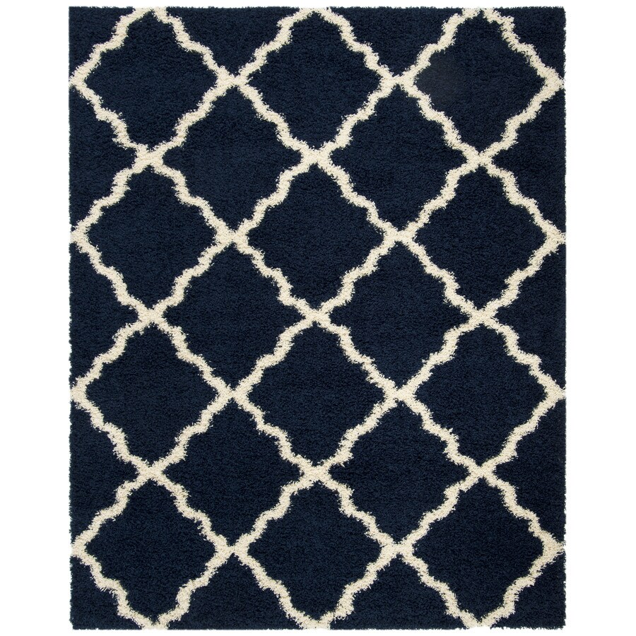 Safavieh Dallas Navy Ivory Rectangular Indoor Machine Made Safavieh Dallas Navy Ivory Rectangular Indoor Machine Made Moroccan Area Rug Common 8 X 10 Actual Ft W L