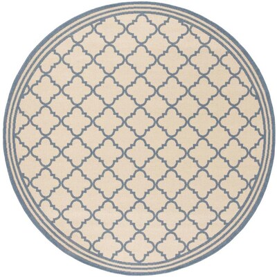 Safavieh Linden Lattice Cream Blue Round Indoor Machine Made