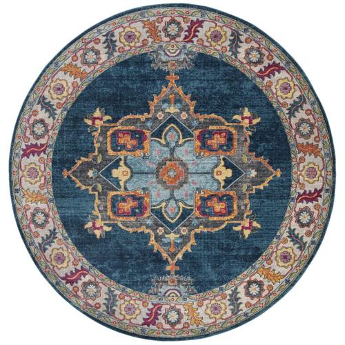 Safavieh Merlot Peri Bluemulti Round Indoor Machine Made Oriental Area