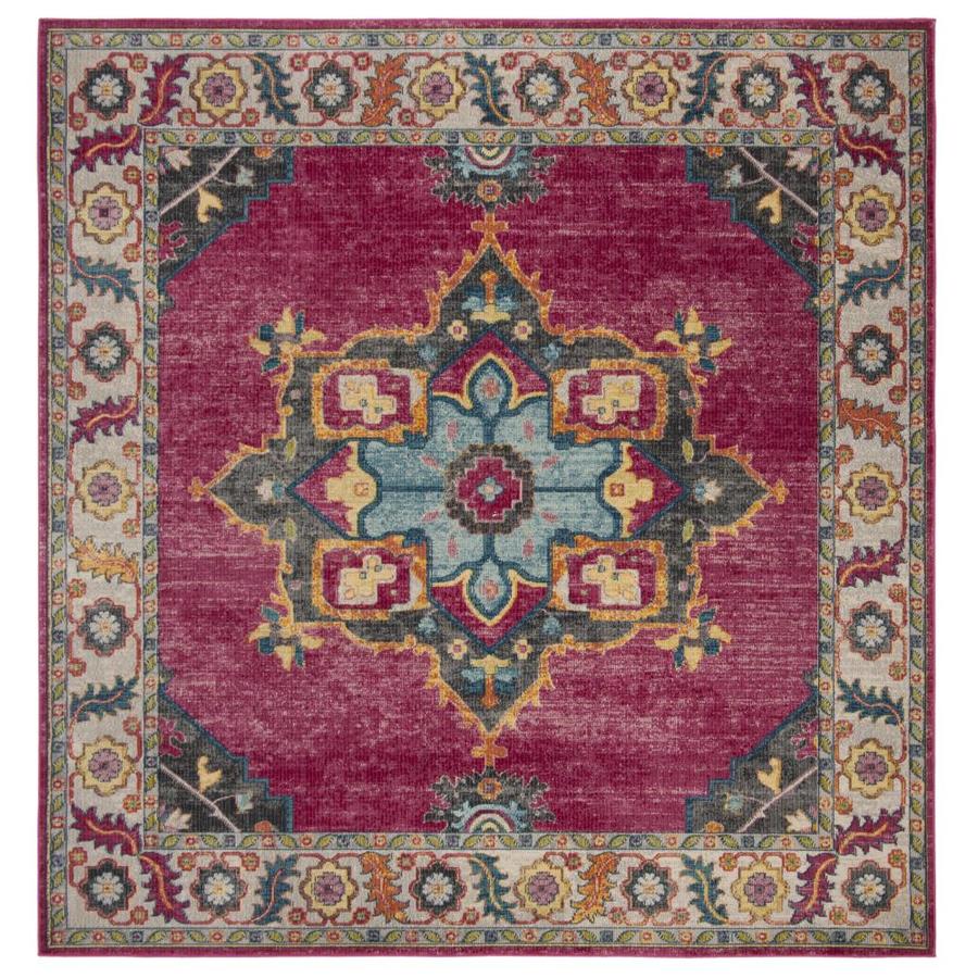 Safavieh Merlot Peri Fuchsia/Multi Square Indoor MachineMade Oriental Area Rug 7 x 7