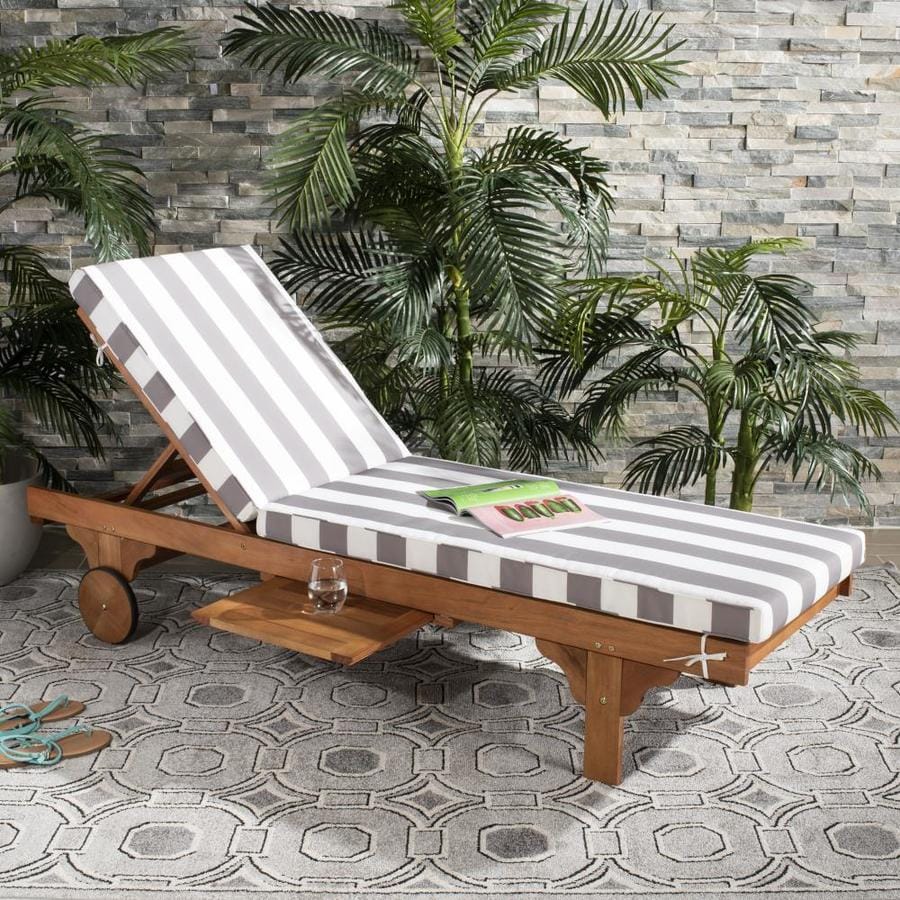 Safavieh Newport Eucalyptus Chaise Lounge Chair with Gray And White