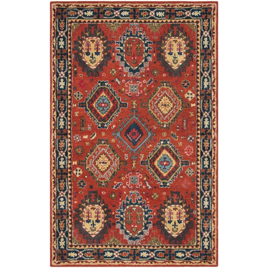Safavieh Heritage Elurah Rust Navy Rectangular Indoor Handcrafted