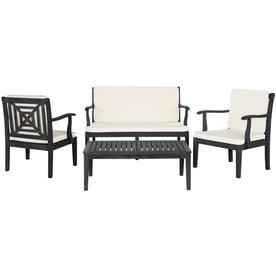 Del Mar Patio Furniture Sets At Lowes Safavieh Del Mar 4 Piece Acacia Frame Patio Conversation Set
