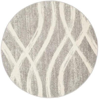 Safavieh Adirondack Rosten Gray Cream Round Indoor Machine Made - Cream 8 Ft Round Area Rug Safavieh Adirondack Rosten Gray Cream Round Indoor Machine Made - Cream 8 Ft Round Area Rug