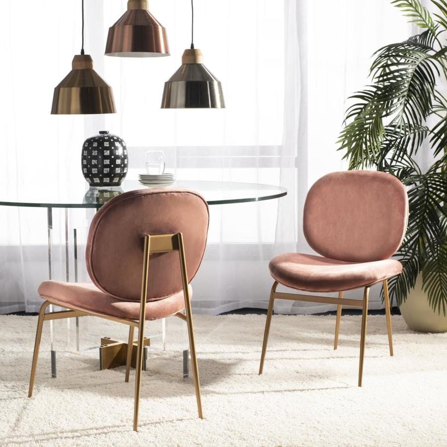 Safavieh Jordana Modern Dusty Rose Gold Velvet Accent Chair In The Chairs Department At Lowes Com