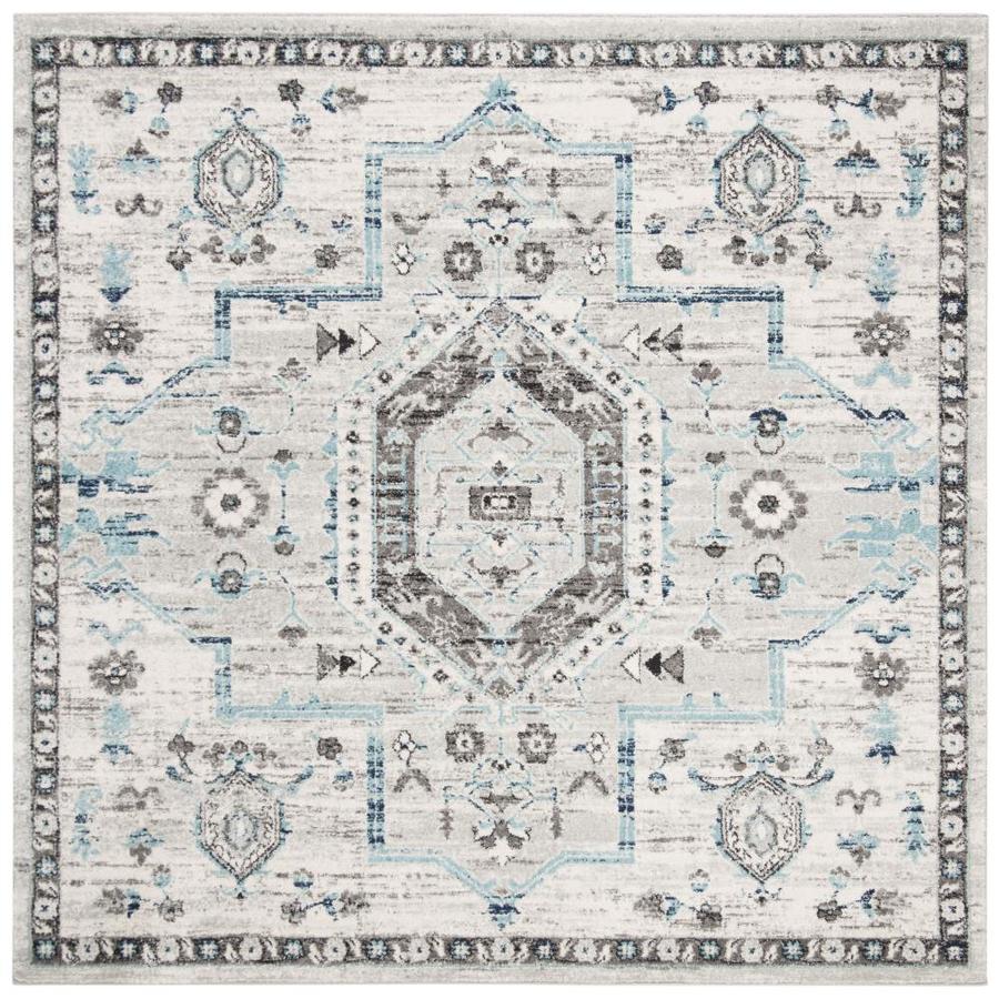 Safavieh Madison Karma 7 x 7 Gray/Dark Gray Square Indoor Distressed