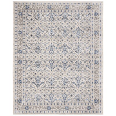 Bwood Serat Light Gray Blue Rectangular Indoor Machine Made Vintage Area Rug Common 8 X 10 Actual Ft W L