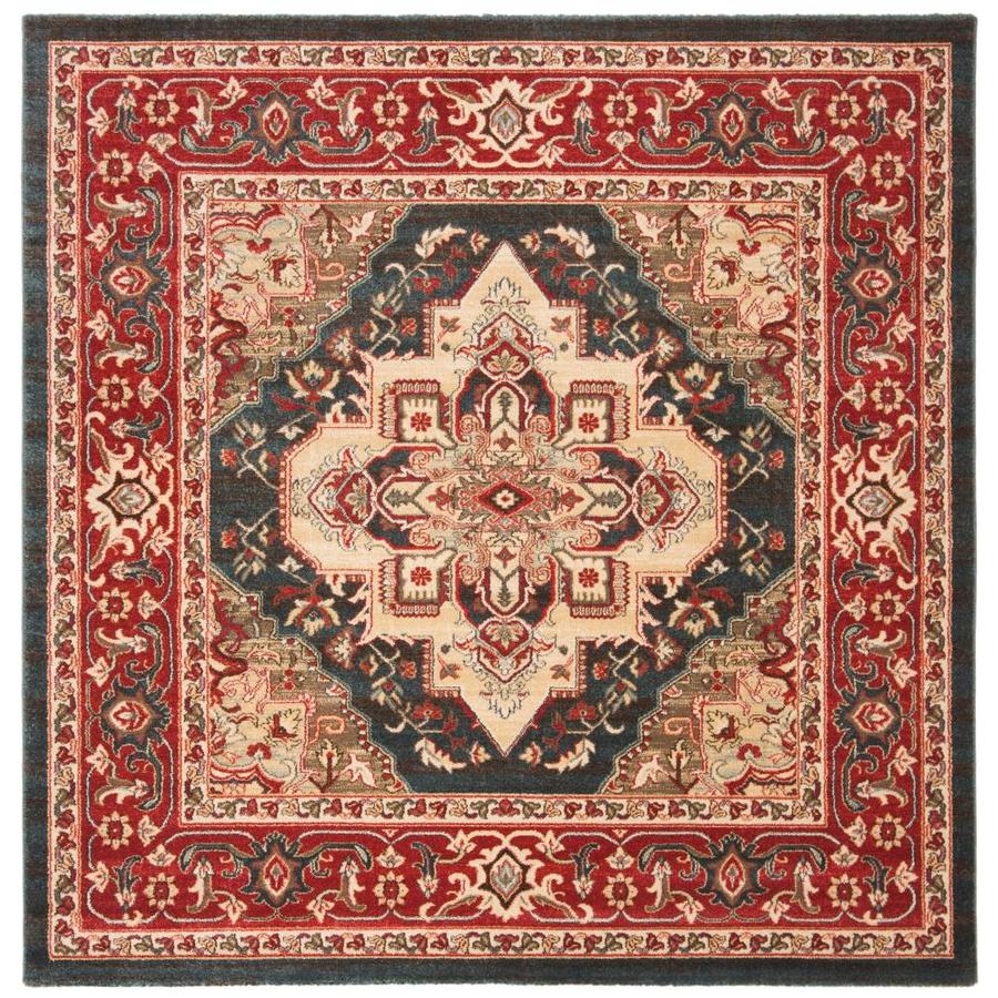 Safavieh Mahal Zaloa Navy Red Square Indoor Machine Made Oriental