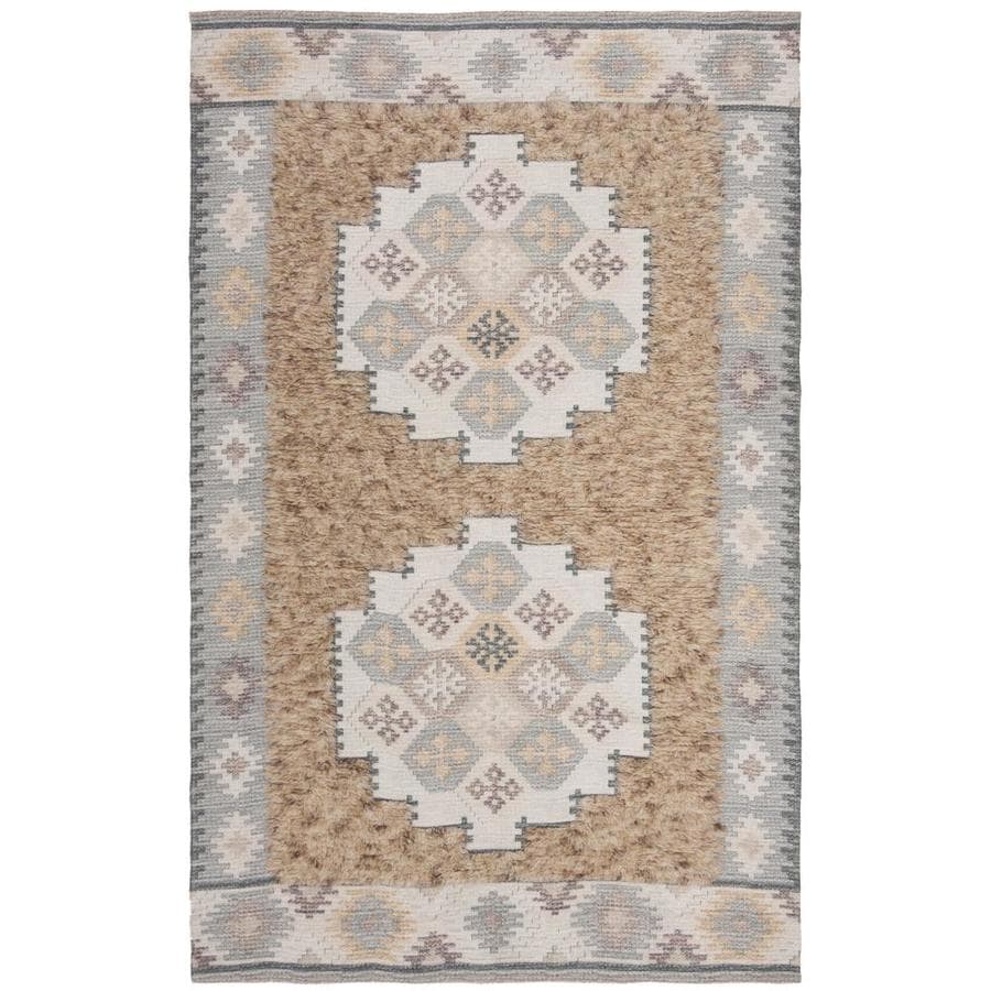 Safavieh Saffron Dumai 5 X 8 Taupe Ivory Abstract Bohemian Eclectic Handcrafted Area Rug In The Rugs Department At Lowes Com