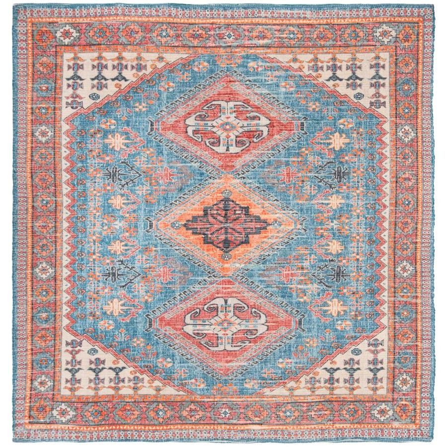 Safavieh Saffron Kedir Navy Red Square Indoor Handcrafted Bohemian