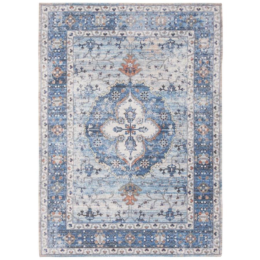 Safavieh Saffron Banten Blue Ivory Indoor Bohemian Eclectic Area Rug Safavieh Saffron Banten Blue Ivory Indoor Bohemian Eclectic Area Rug Common 4 X 6 Actual Ft W L