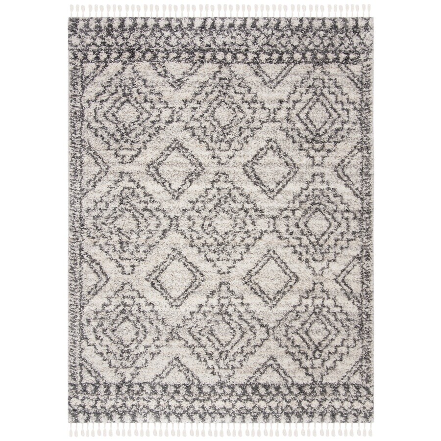 Safavieh Melrose Torrence Shag 9 x 12 Ivory/Gray Indoor Abstract ...