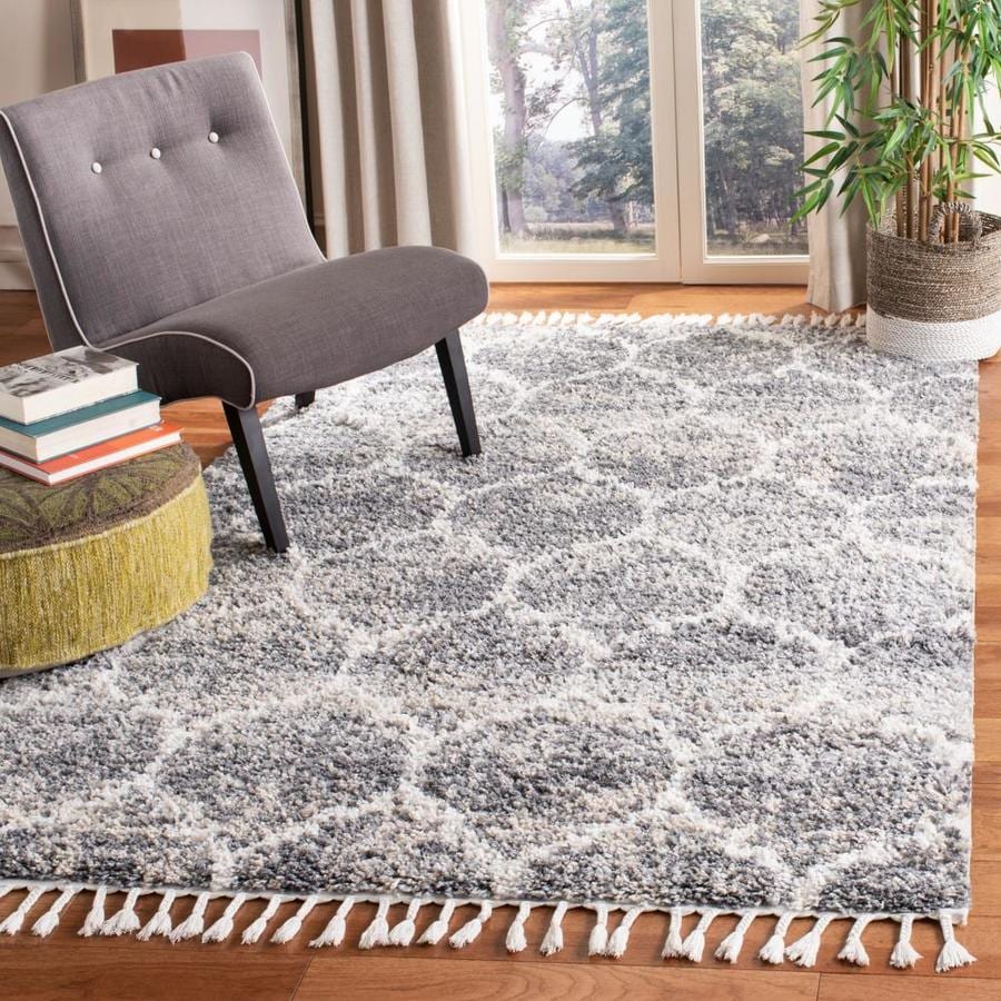 Safavieh Dark Gray/Ivory Indoor Farmhouse/Cottage Throw Rug (Common: 2 ...