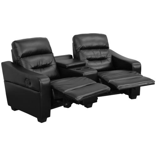 Flash Furniture Futura Series Modern Black Faux Leather Reclining Modern Black Faux Leather Reclining