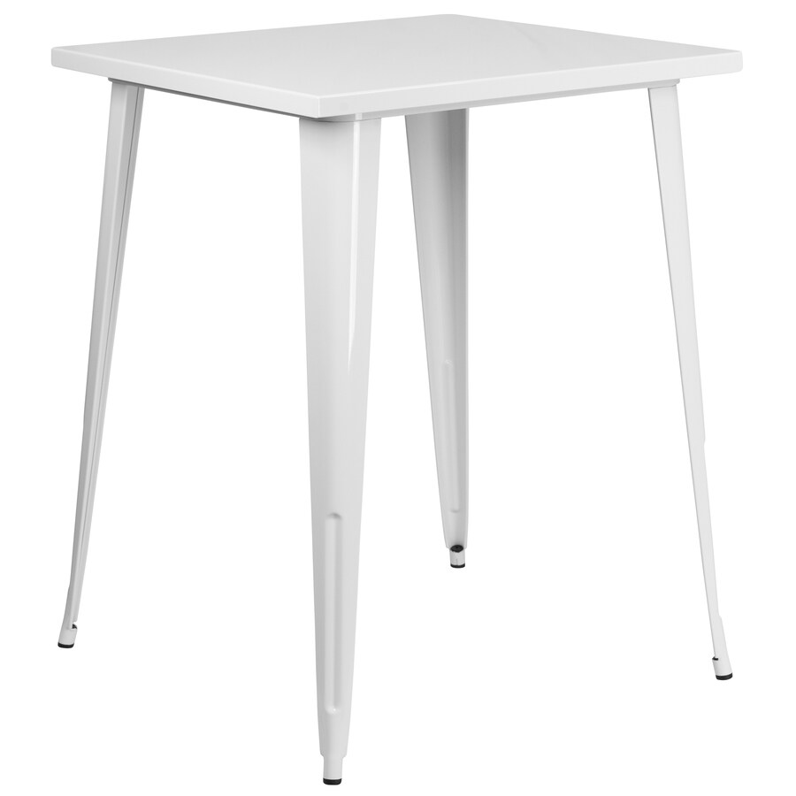 Flash Furniture White Bar Table Metal With White Metal Base In The Dining Tables Department At Lowes Com