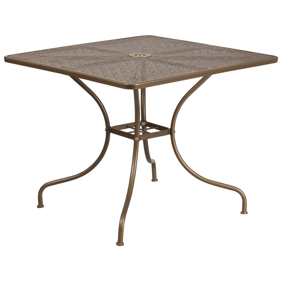 Flash Furniture Metal Dining Table with Gold Metal Base