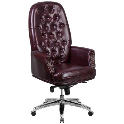 Flash Furniture Burgundy Traditional Adjustable Height Swivel Executive ...