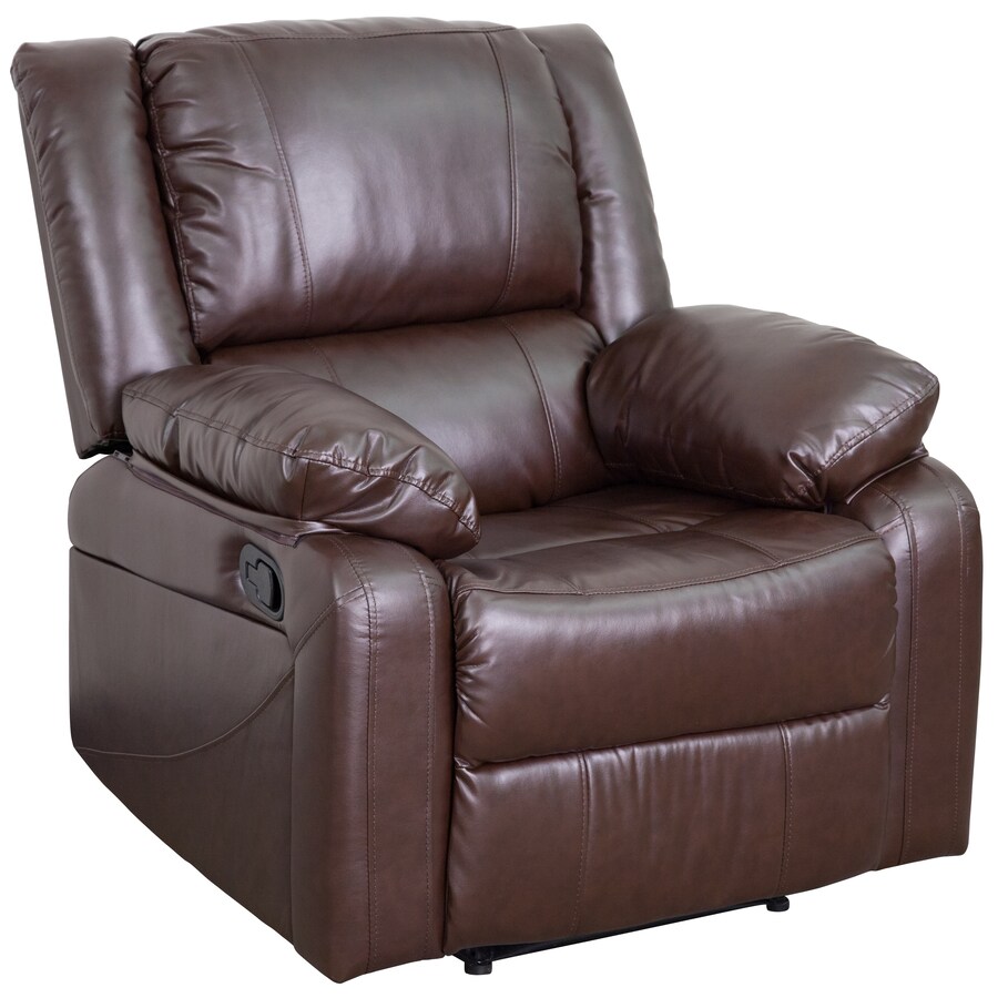 Flash Furniture Harmony Series Brown Leather Faux Leather Recliner in ...